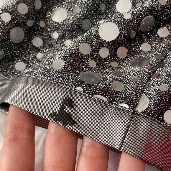 Vintage 1980s 1990s Glitzy Silver Pullover Long Duster Cardigan Disco Top Small - Picture 12 of 12